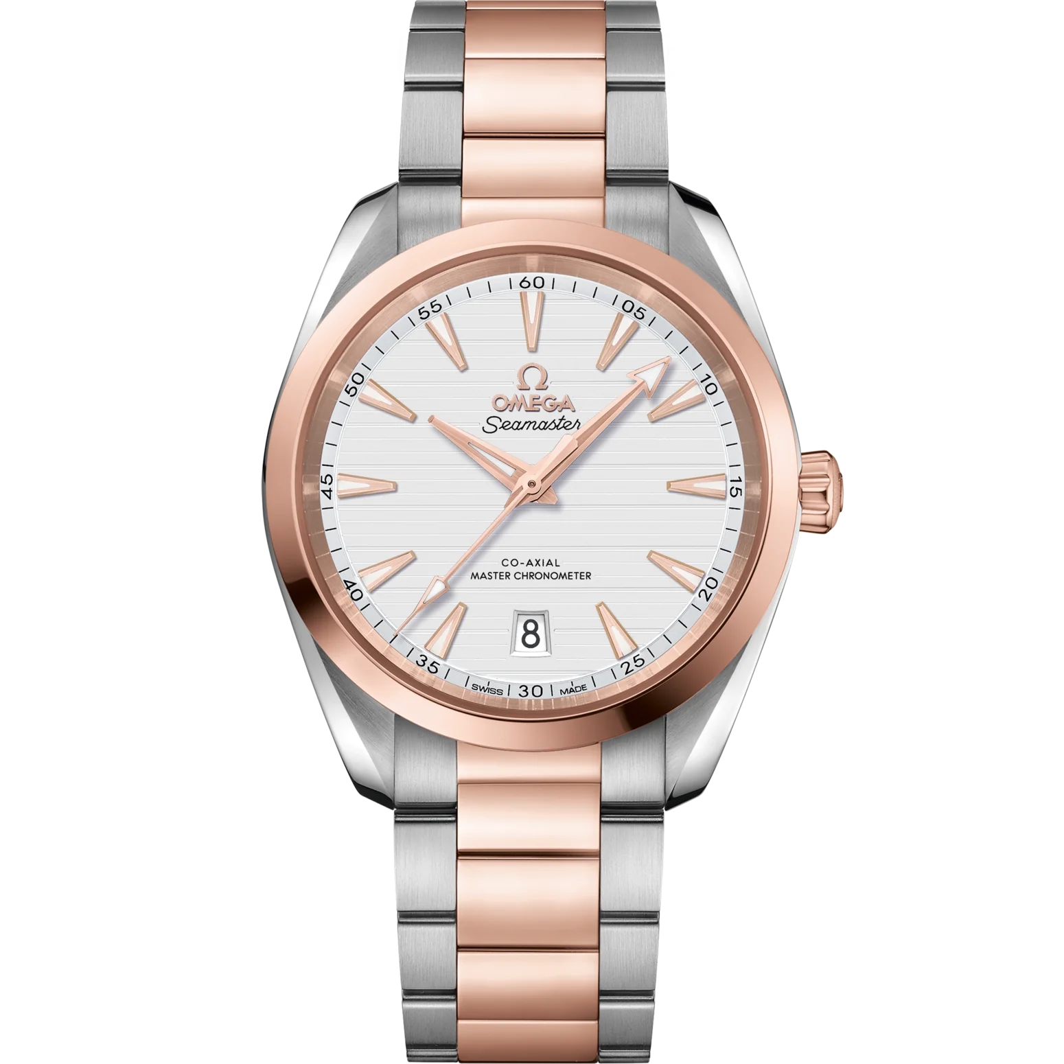 5C5ED5DB-5040-6DAB-22C8-42A319304352.png OMEGA Seamaster Aqua Terra 38 mm Silver Dial Stainless Steel and Sedna™ 18k Rose Gold Bracelet 220.20.38.20.02.001 - Image 1