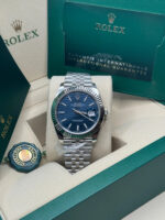 Rolex  Datejust 41mm Blue Fluted Motif Index Dial Jubilee Bracelet Watch - 126334 - Image 9
