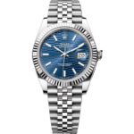 Rolex  Datejust 41mm Blue Fluted Motif Index Dial Jubilee Bracelet Watch - 126334