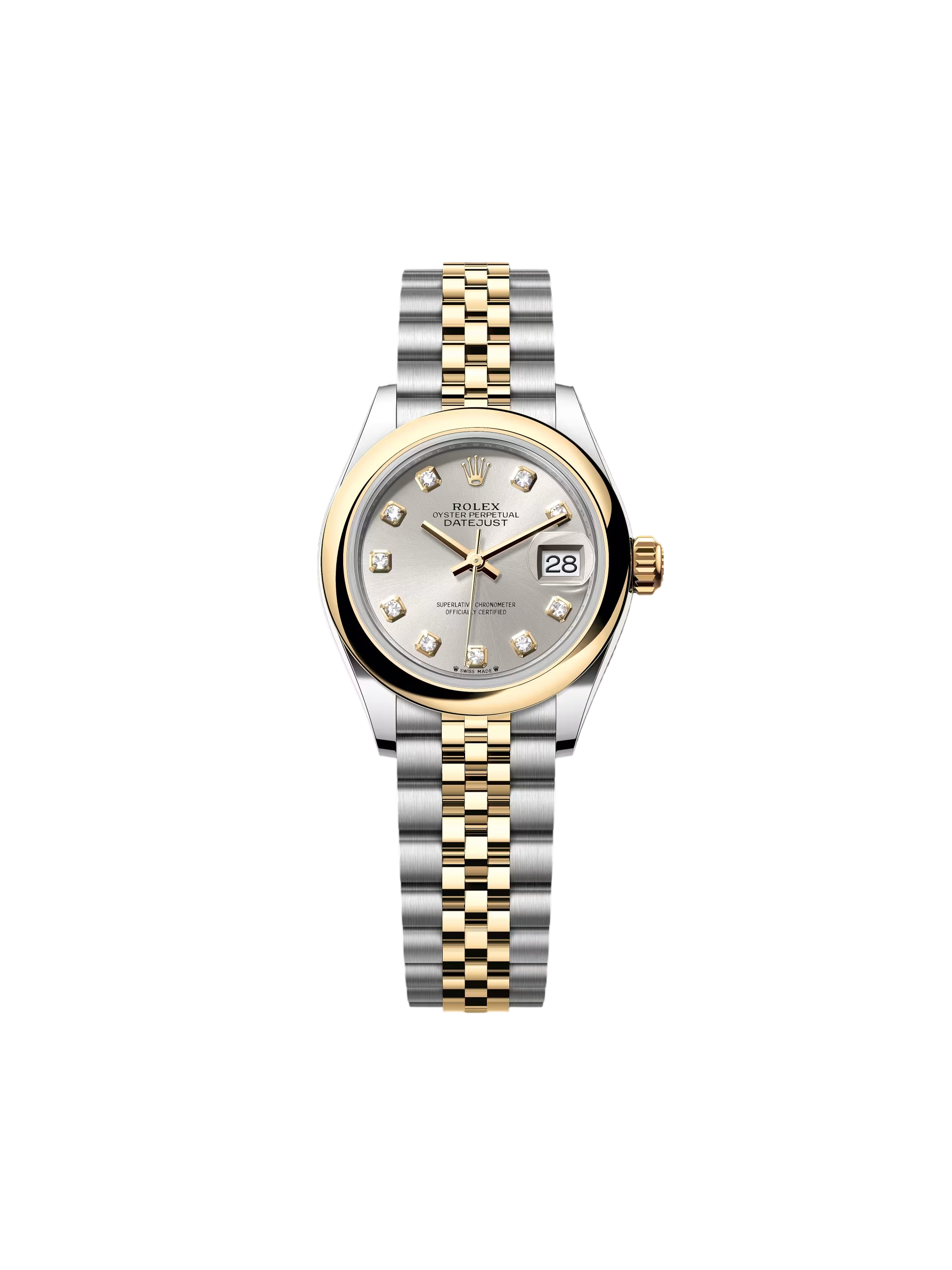5D813D97-C6FB-F0DD-A1E2-431E8AF04213.png Rolex Lady-Datejust 28mm 279163 Silver Diamond Dial - Image 1