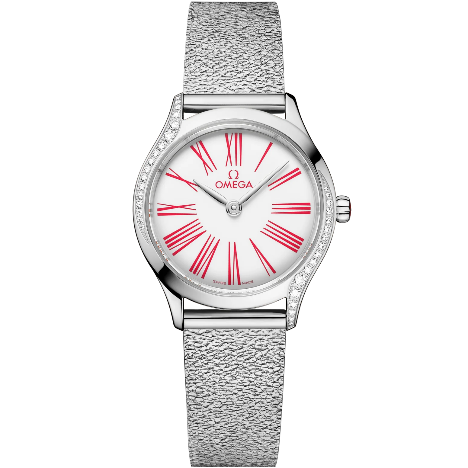 5EC9EF0B-3B7A-B456-71E5-2E8C85BB2BE7.png Omega De Ville Mini Trésor 26mm White Dial with Diamonds Stainless Steel Bracelet 428.15.26.60.04.003 - Image 1