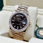 Rolex  Day-Date 40mm Chocolate Baguette Diamond Dial Diamond Bezel Dial Watch 228345RBR - Image 4