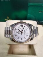 Rolex  Day-Date President 40mm White Gold Meteorite Diamond Baguette Dial - 228239 - Image 5