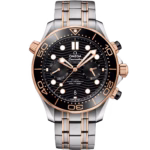 Omega Seamaster Diver 300M 44mm Black Dial Stainless Steel and Sedna™ 18k Rose Gold Bracelet 210.20.44.51.01.001