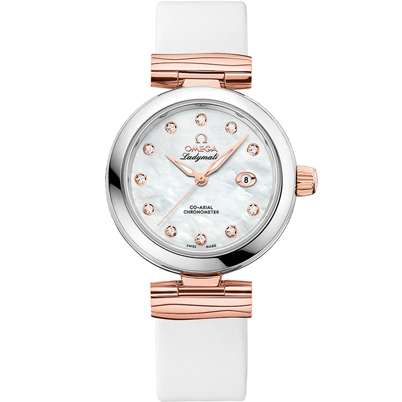 60416145-FB83-EC5C-8459-F1B933539892.png Omega De Ville Ladymatic 34mm White Dial with Diamonds Stainless Steel Sedna™ 18k Rose Gold Strap 425.27.34.20.55.004 - Image 1