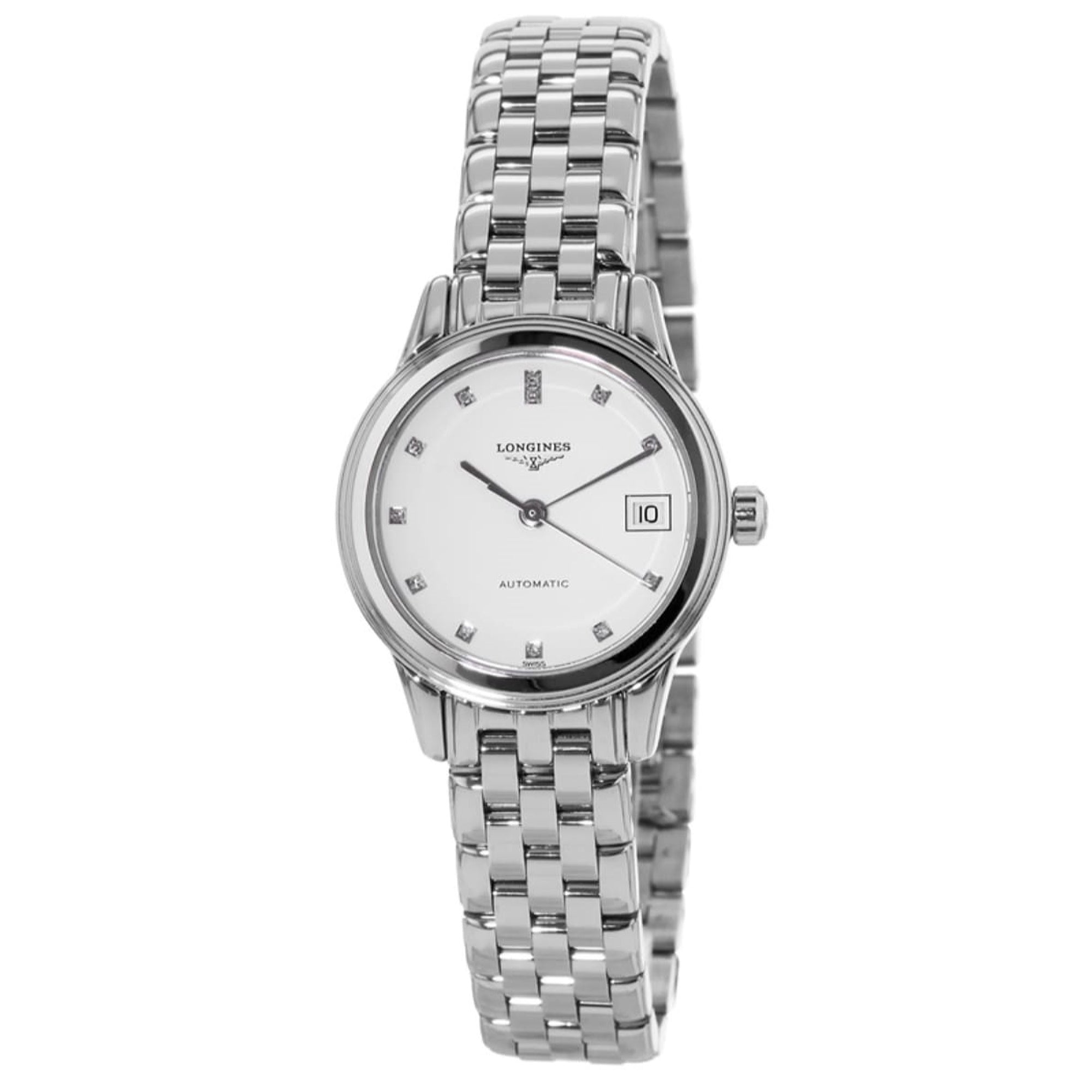6050362C-6E32-754E-0C72-8EC377687185.jpg Longines Women's L4.274.4.27.6 Flagship Diamond Stainless Steel Watch - Image 1