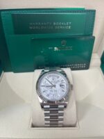 Rolex  Day-Date President 40mm White Gold Meteorite Diamond Baguette Dial - 228239 - Image 9