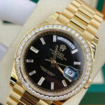Rolex Day-Date 40mm Black Diamond Dial and Diamond Bezel Yellow Gold President Bracelet  228348RBR-0001 - Image 4