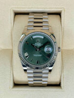 Rolex  Day-Date President 40mm White Gold Green Roman Dial - 228239 - Image 2