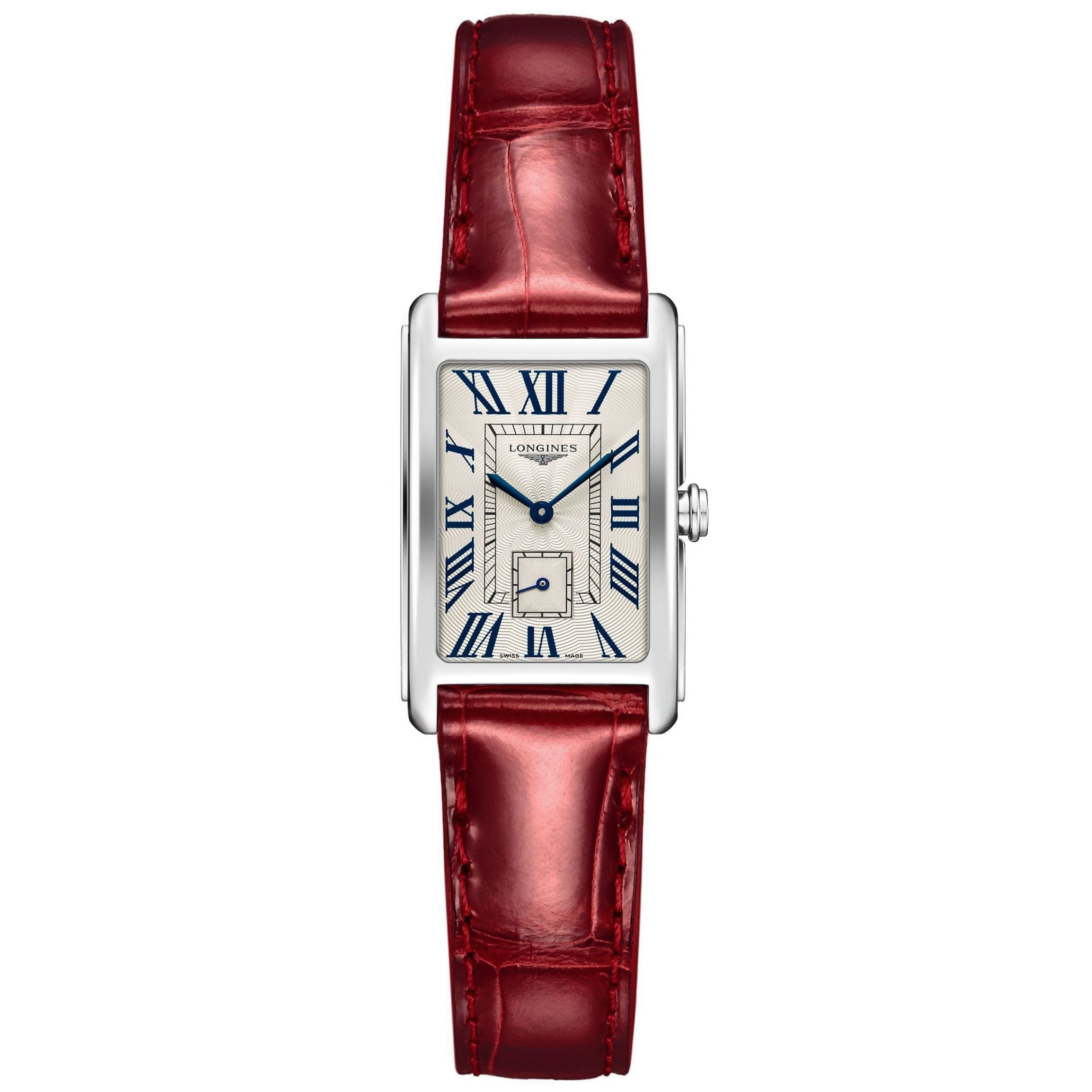 62D523F4-5472-6A43-6C28-D00C9880A75B.jpg Longines Women's L52554715 DolceVita Red Leather Watch - Image 1