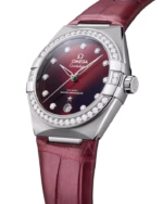Omega Constellation 36mm Red Dial with Diamonds Stainless Steel Strap 131.18.36.20.61.001 - Image 2