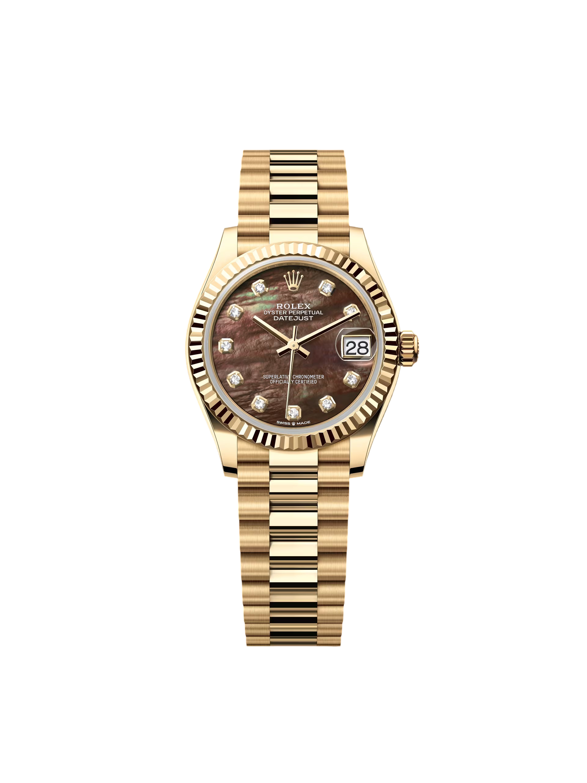63675BDD-5514-732B-E74F-A62FD6E0C3FE.png Rolex Datejust m278278-0038 Black Mother-of-Pearl 31mm Dial President Bracelet Watch - Image 1