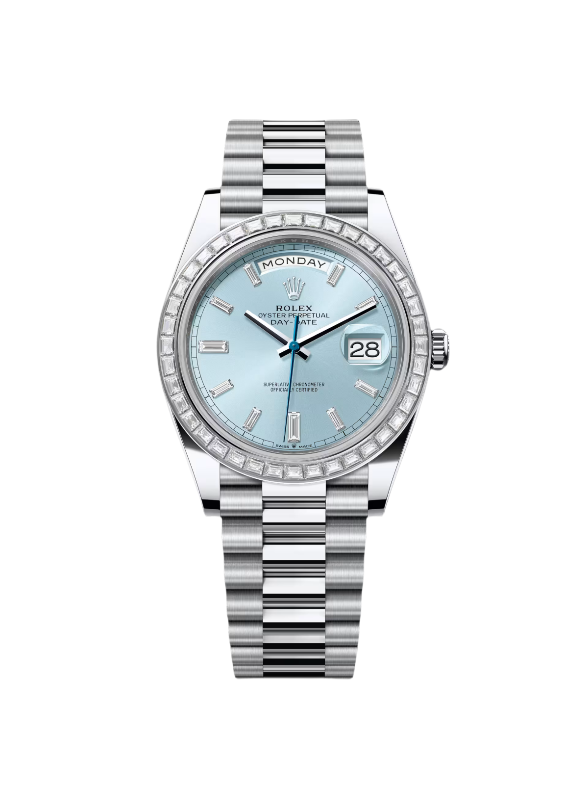 6394E482-54D3-1431-5F07-CF6E69063115.png Rolex Day-Date 40mm 228396TBR-0002 Ice Blue Diamonds Dial - Image 1