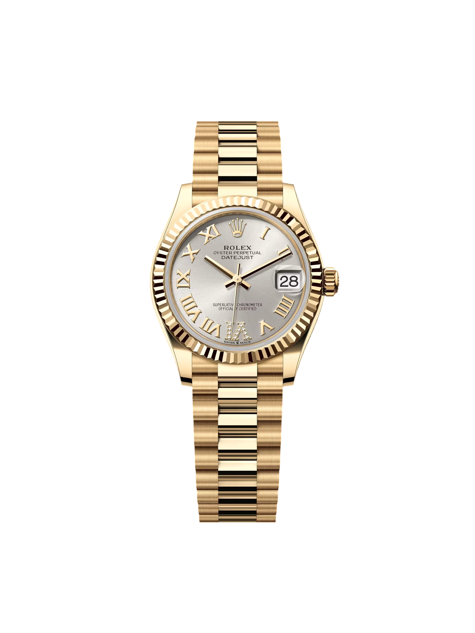 63983A4A-CDC4-40E1-E3D2-3F56F9CB2024.png Rolex Datejust m278278-0028 Silver 31mm Dial President Bracelet Watch - Image 1