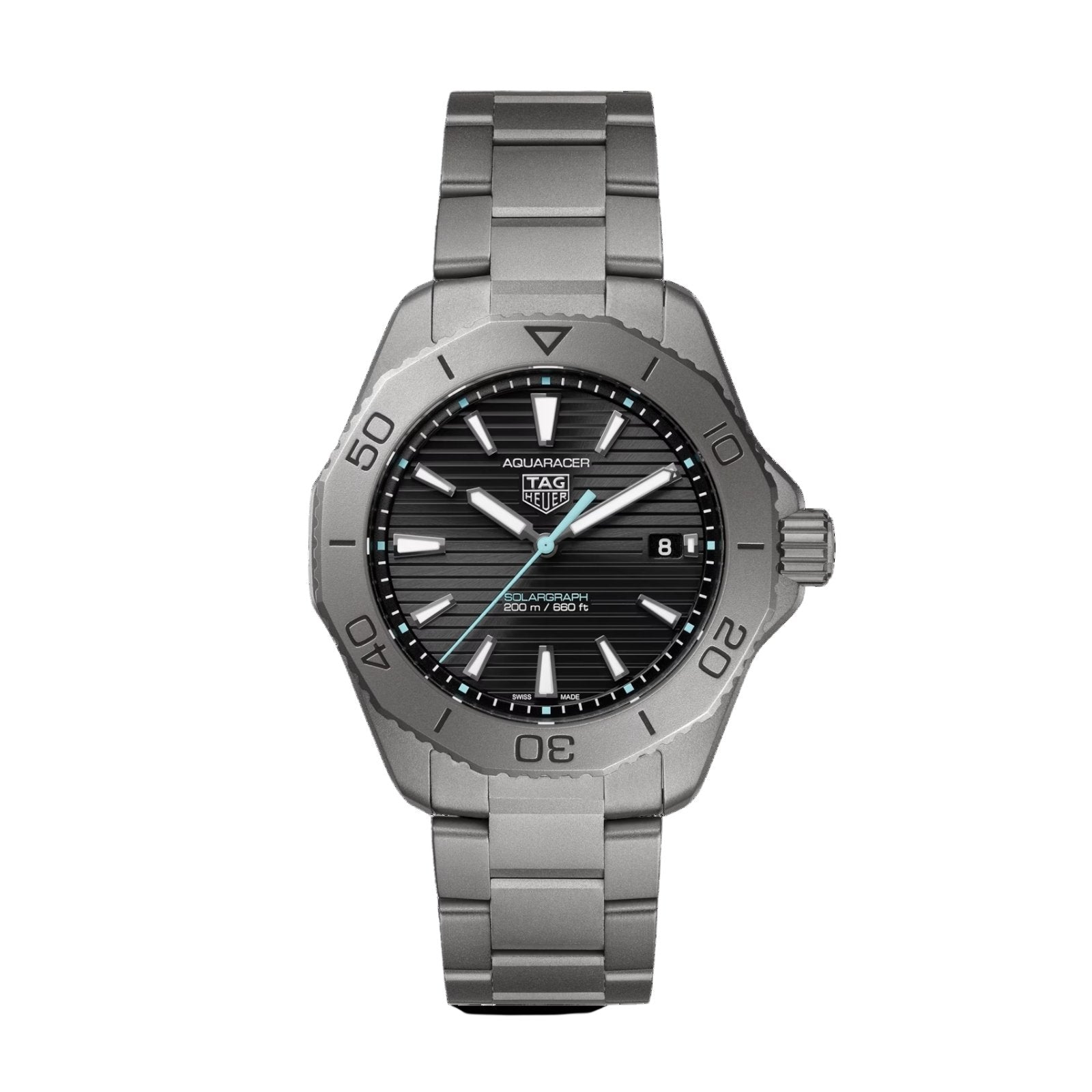 6471D16F-8447-189E-5B7A-D08ABEEF73B0.jpg TAG Heuer Aquaracer Professional 200 Solargraph 40mm Mens Watch Titanium WBP1180.BF0000 - Image 1