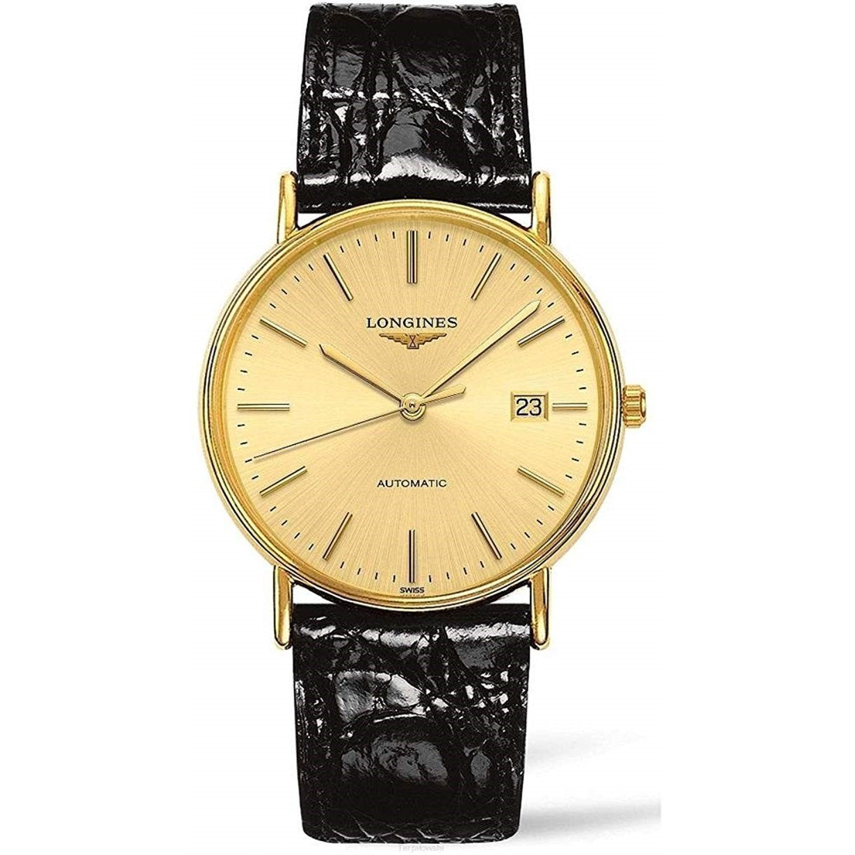 6474175A-8775-EE64-8190-CA09CEBA79CB.jpg Longines Men's L4.921.2.32.2 Presence Black Leather Watch - Image 1