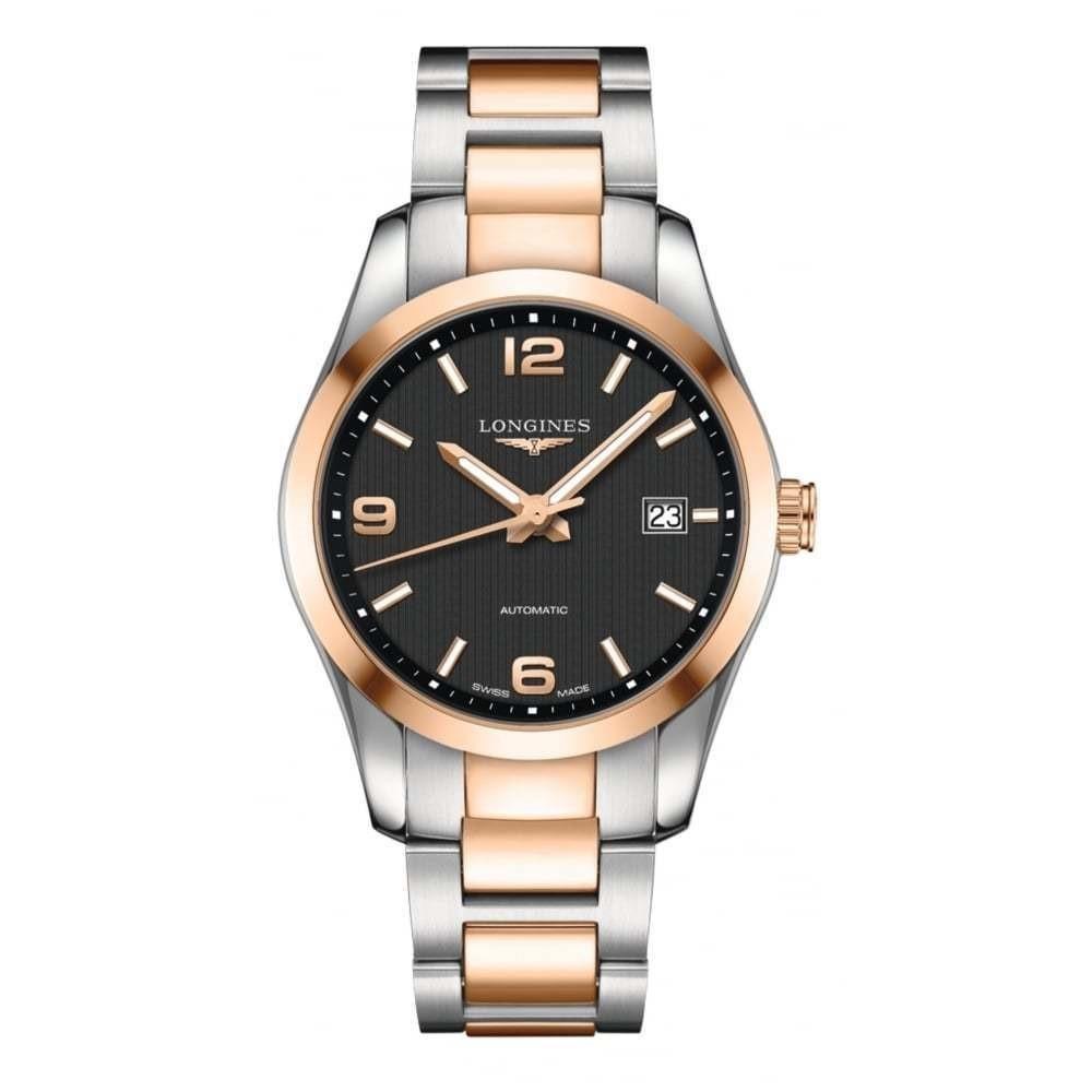 650DA976-76D6-CE2B-132F-7DD7CD778171.jpg Longines Men's L27855567 Conquest 18kt Rose Gold Automatic Two-Tone Stainless Steel Watch - Image 1