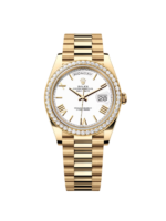 Rolex  Day-Date President 40mm Yellow Gold White Roman Dial Diamond Bezel - 228348rbr