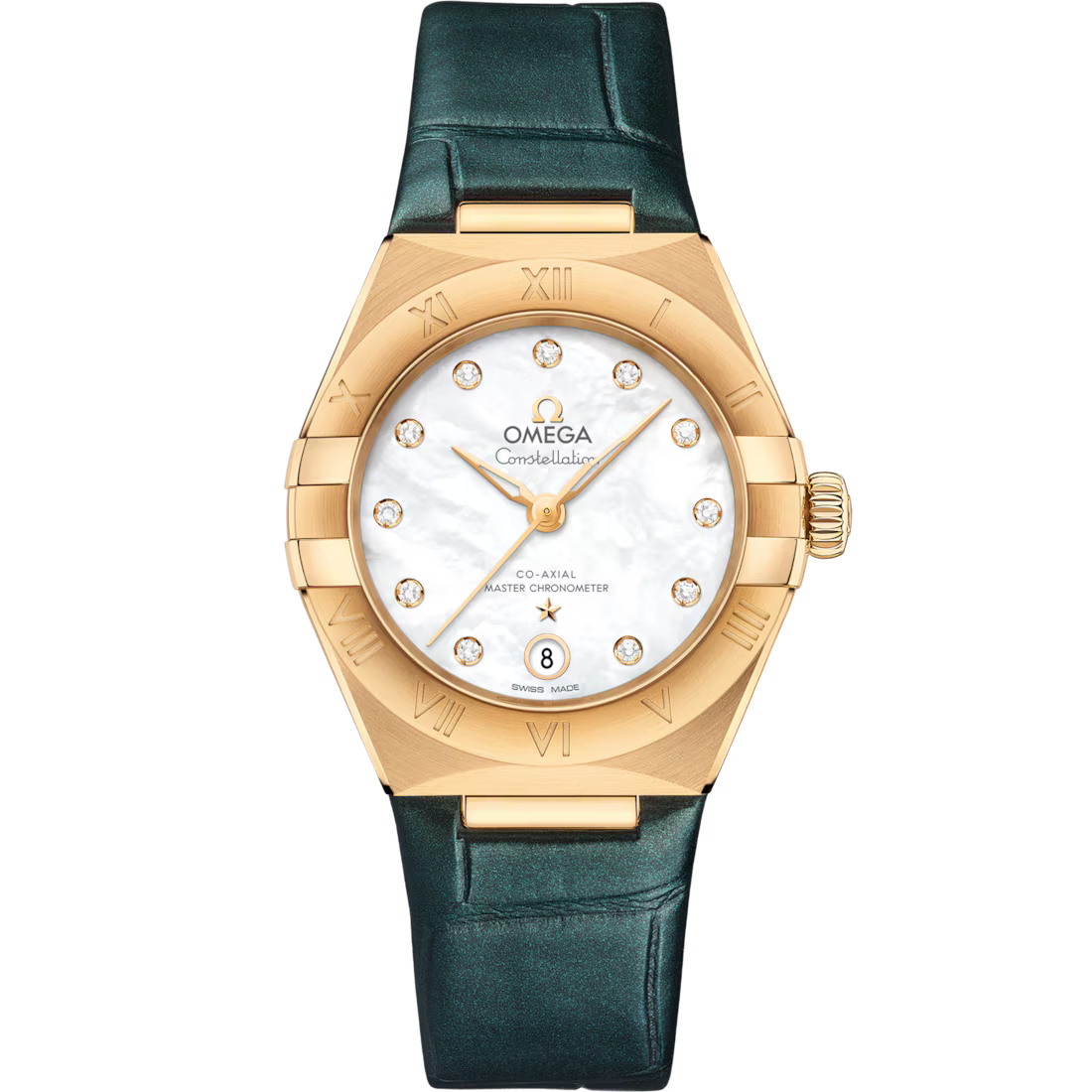 65F217E6-3030-ABA2-8743-1ED80F42C722.avif Omega Constellation Ladies' Selection 29mm yellow gold on leather strap 131.53.29.20.55.001 - Image 1
