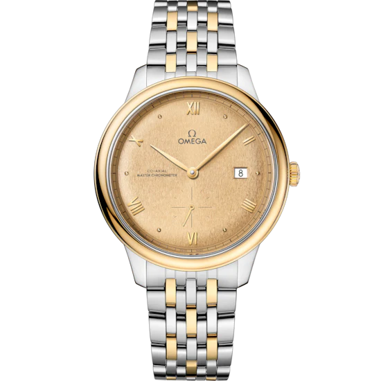 66B2DF4D-5FF6-EBB2-C12A-6E8C6FB4F8CF.png Omega De Ville Prestige 41 mm Yellow Dial Stainless Steel and 18k Yellow Gold Bracelet 434.20.41.20.08.001 - Image 1