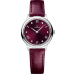 Omega De Ville Prestige 27.5 mm Red Dial Stainless Steel Strap 434.13.28.60.61.001