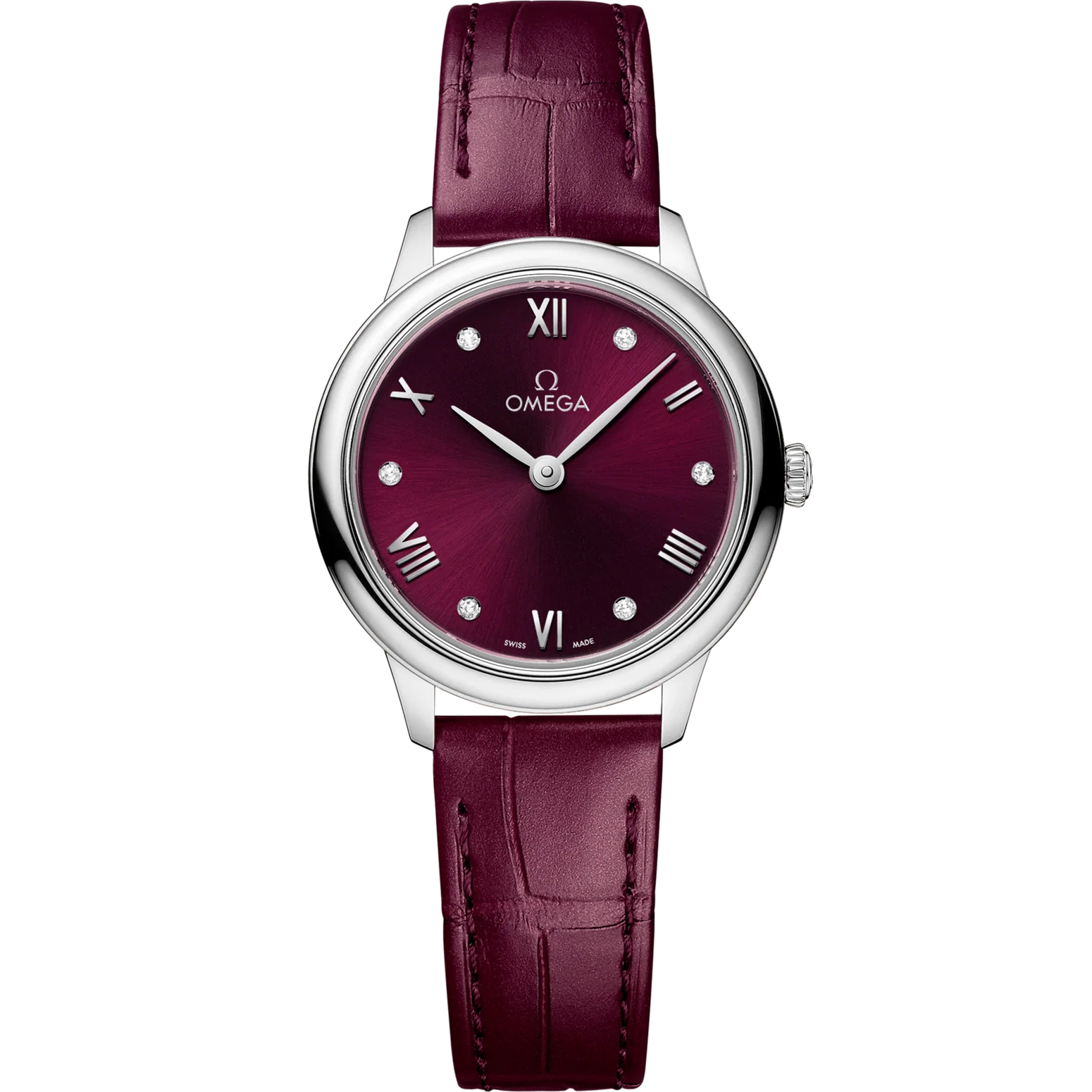 6716536B-7CE3-FAF8-A7CF-EF0627148633.png Omega De Ville Prestige 27.5 mm Red Dial Stainless Steel Strap 434.13.28.60.61.001 - Image 1