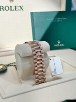 Rolex   President 40mm Everose Gold Olive Green Roman Dial Diamond Bezel - 228345RBR - Image 8