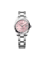 Rolex Datejust m278344-0033/0034 Pink Dial 31mm Domed Diamond Oyster Watch
