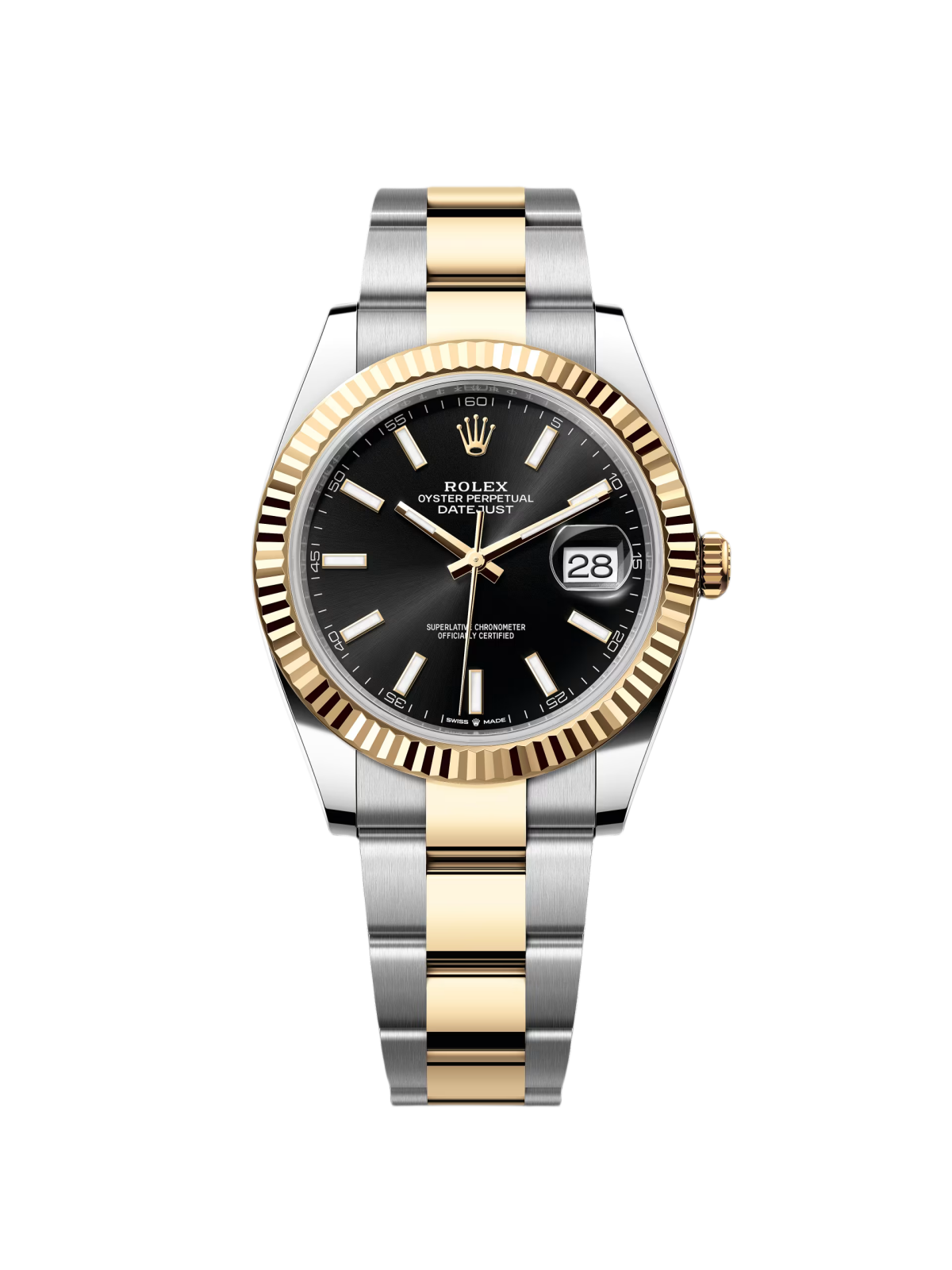 69ED6F9A-261D-9F60-DCDA-F41798E8E9B9_c460ba92-830b-4fa4-8f6b-e161fcb34617.png Rolex Datejust 41mm Two-Tone Yellow Gold Fluted Bezel Black Index Dial Jubilee - 126333 - Image 1