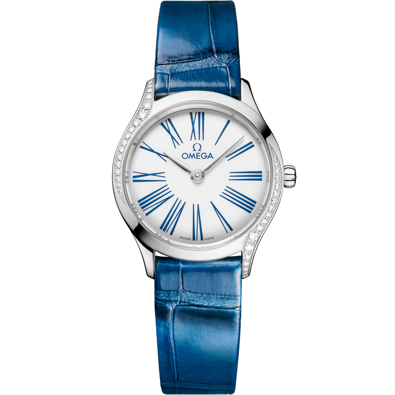 6A45D7A4-7726-097F-8BD4-A2BC3D294F3C.png Omega De Ville Mini Trésor 26mm White Dial with Diamonds Stainless Steel Strap 428.18.26.60.04.002 - Image 1