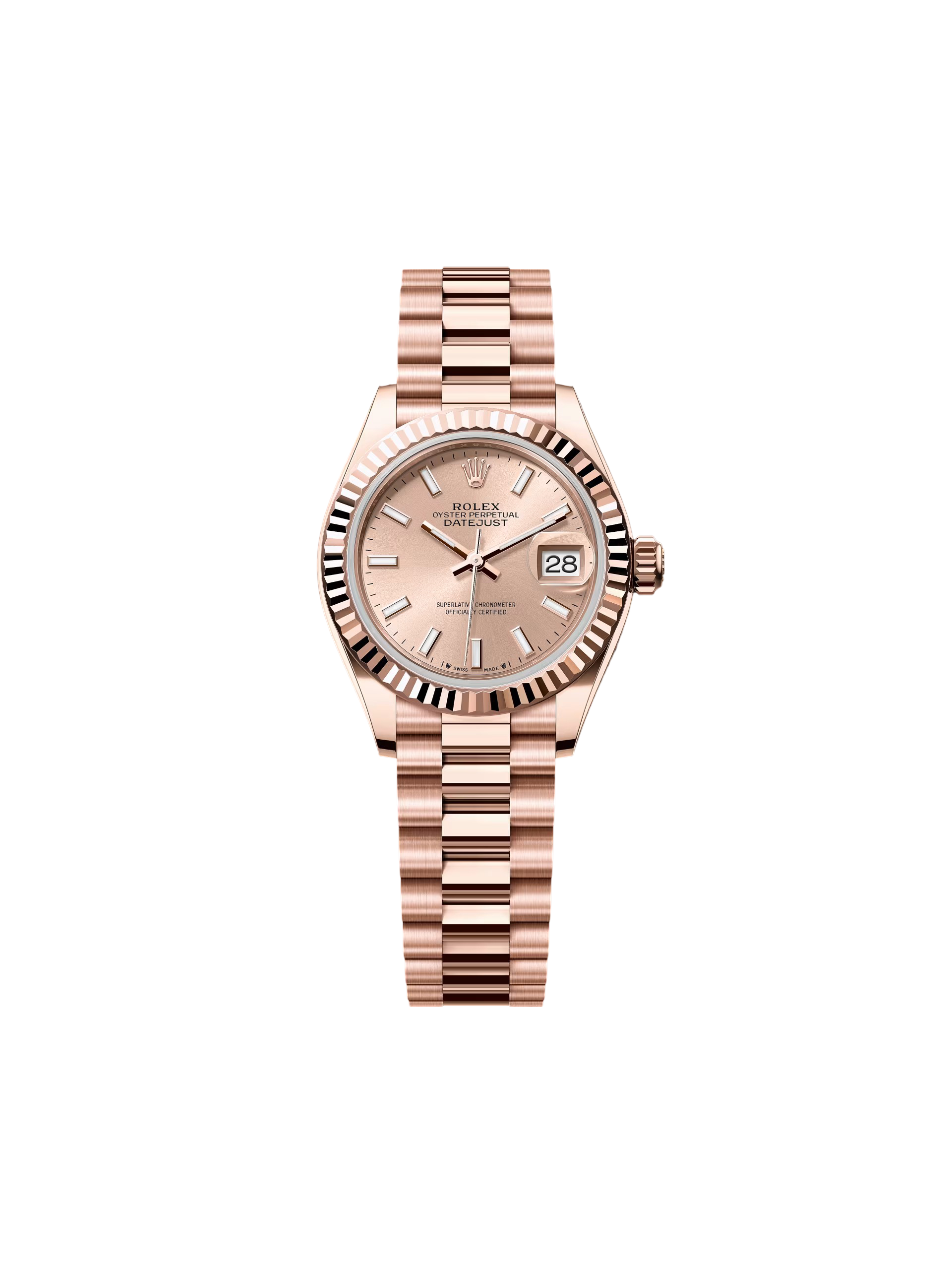 6AAA7269-E7CD-4BBD-D879-C99638C17D71.png Rolex Lady-Datejust 28mm 279175 Rose Dial President Everose Gold - Image 1