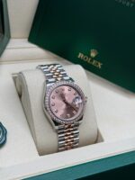 Rolex Datejust m278381-0023/0024 Rose Diamond 31mm Dial Diamond-Set Bezel and Oyster Bracelet Watch - Image 4