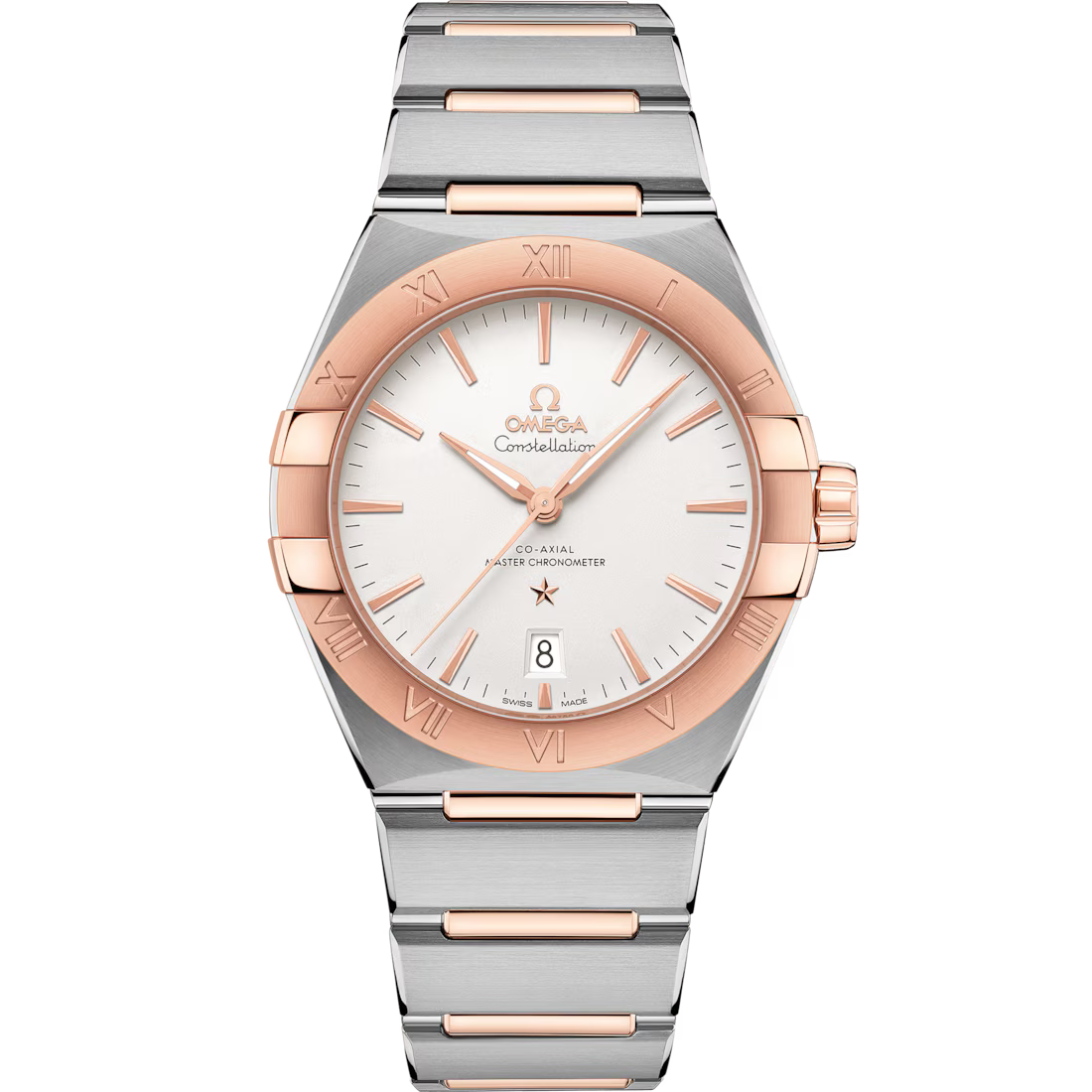 6C0BBA40-4E63-B36A-BEB4-BF875BF86136.avif Omega Constellation 39mm Silver Dial Stainless Steel and Sedna™ 18k Rose Gold Bracelet 131.20.39.20.02.001 - Image 1