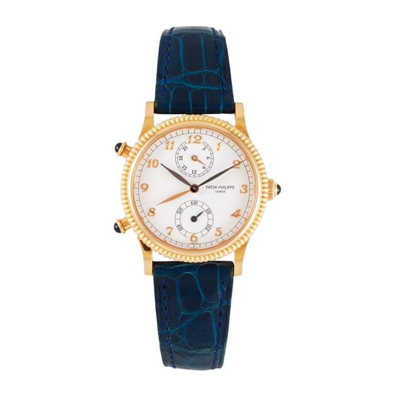 6C8B29A0-5AB1-4861-0910-B0F5FA614A69.png PATEK PHILIPPE Travel Time Ladies Rose Gold White Dial Reference Number 4864R-001 - Image 1