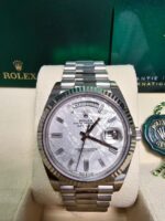 Rolex  Day-Date President 40mm White Gold Meteorite Diamond Baguette Dial - 228239 - Image 4