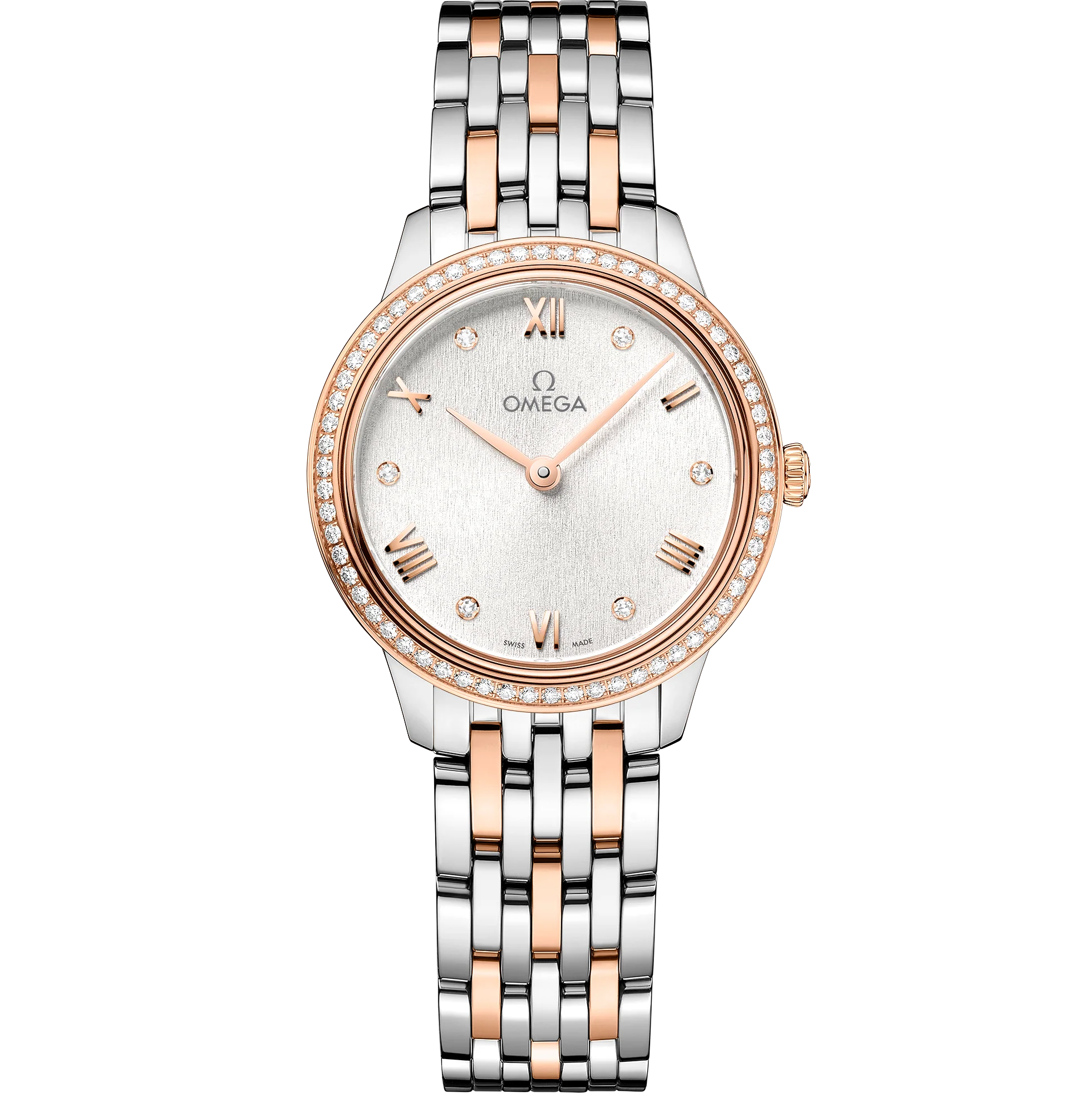 6CB6D88E-8783-E802-C404-C7706B2ABE07.png Omega De Ville Prestige, 18k Sedna™ Gold, Stainless Steel and Diamond-set, 27.5mm Quartz 434.25.28.60.52.001 - Image 1