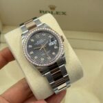 Rolex  Datejust 36mm 126281 Slate Fluted Motif Diamond Dial Diamond Bezel and Oyster Bracelet - Image 4