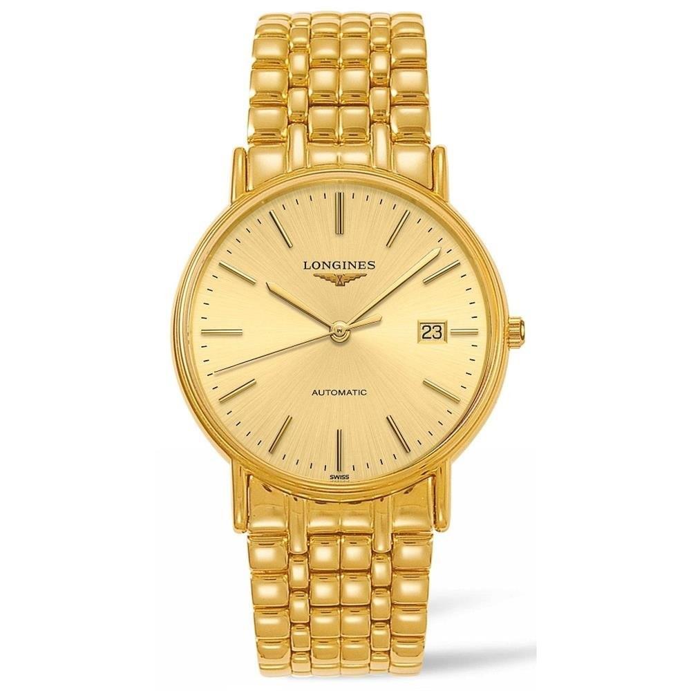 6DE450D4-9A9E-1DB7-3EB7-38EB5FBD3358.jpg Longines Men's L49212328 Presence Gold-Tone Stainless Steel Watch - Image 1