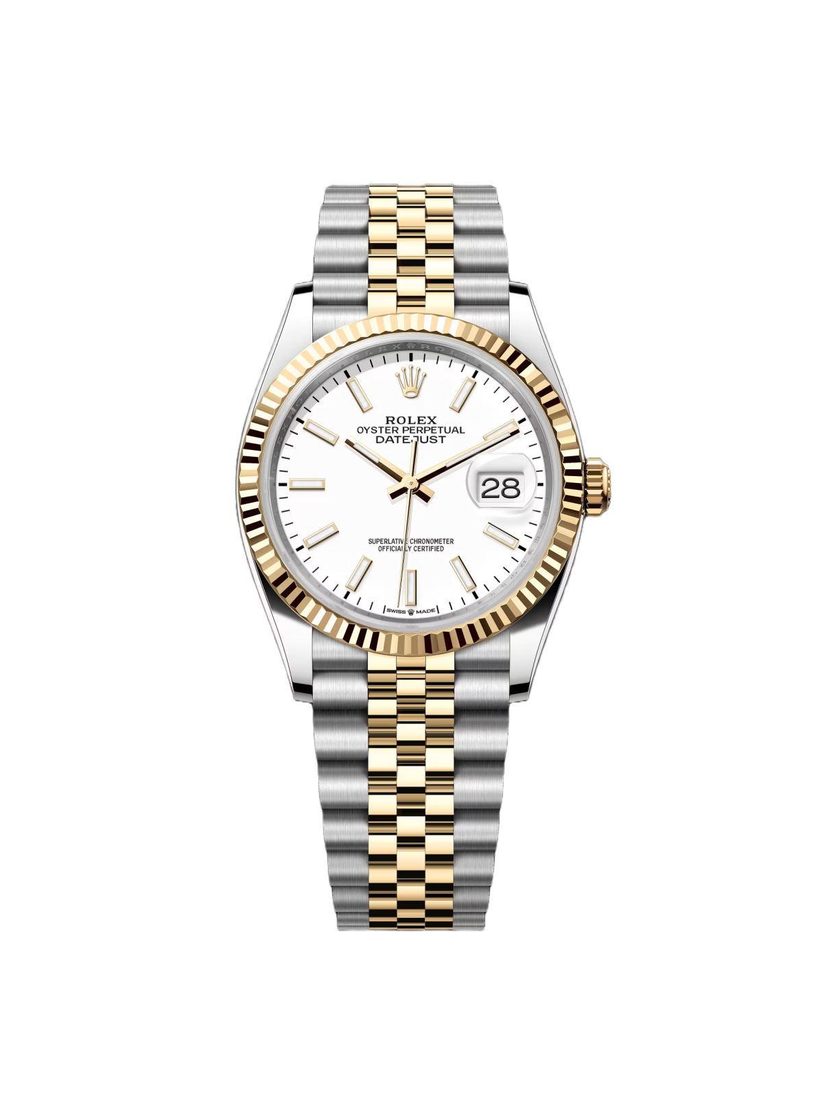 6EDBBE85-1FBF-1D61-C067-D1E67E684B83.png Rolex Datejust 36mm 126233 White Index Dial Two-Tone Jubilee Bracelet Watch - Image 1
