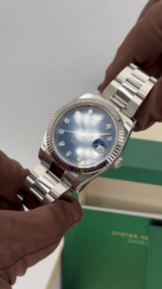 Rolex  Datejust 41mm 126334 Blue Diamond Oyster Stainless Steel Mens Watch - Image 13
