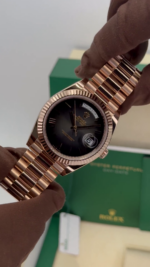 Rolex  Day-Date President 40mm Everose Gold Slate Roman Ombre Smoke Dial - 228235 - Image 9
