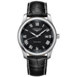 Longines Women's L2.793.4.51.7 Master Collection Black Leather Watch