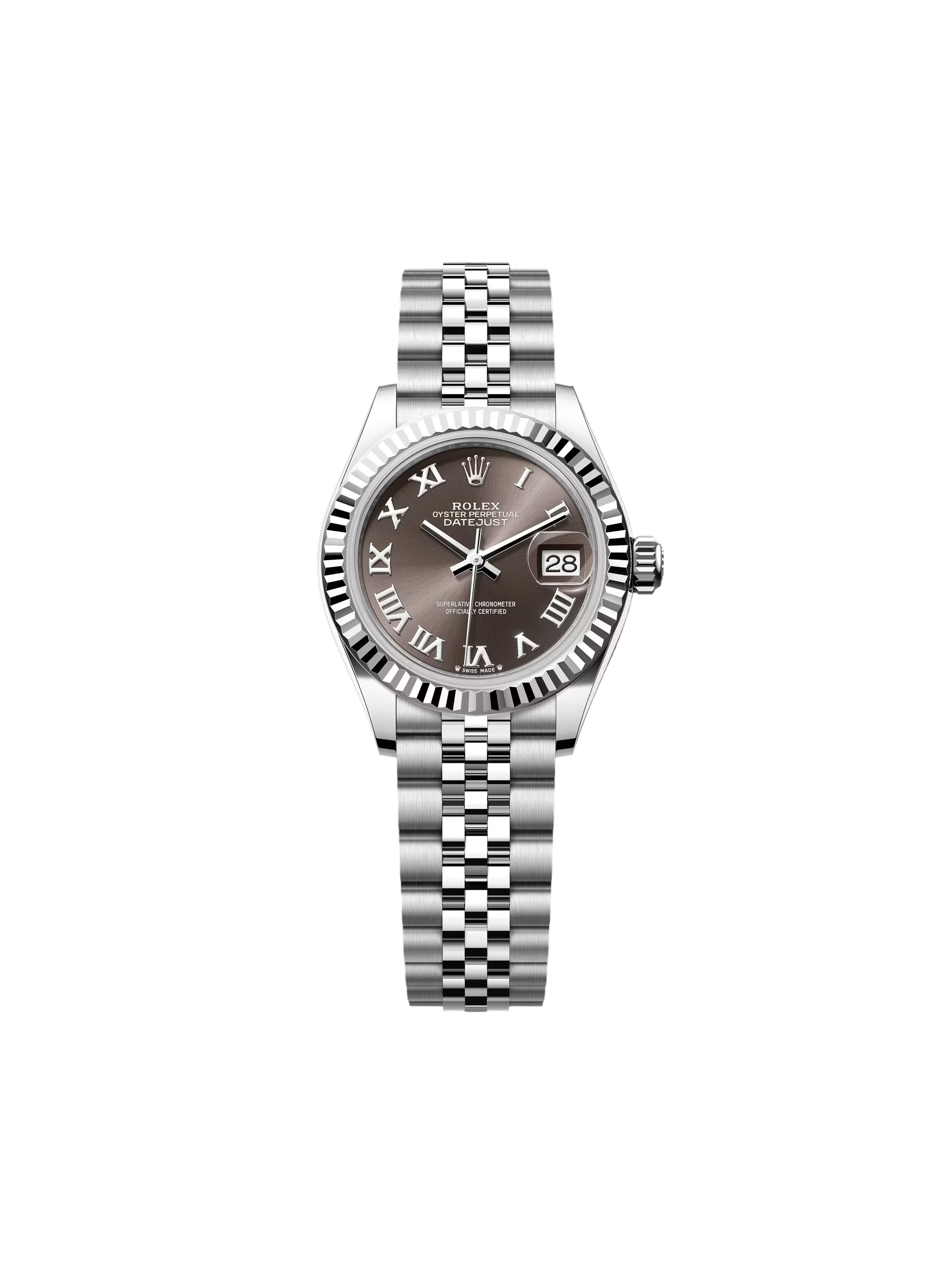 72FC664F-3555-8C8C-E0E8-728E318FB85F.png Rolex Lady-Datejust 28mm 279174 Dark Grey Roman Dial Oyster Bracelet - Image 1