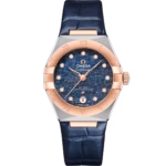 Omega Constellation Ladies' Selection 29mm steel ‑ Sedna™ gold on leather strap 131.23.29.20.99.003