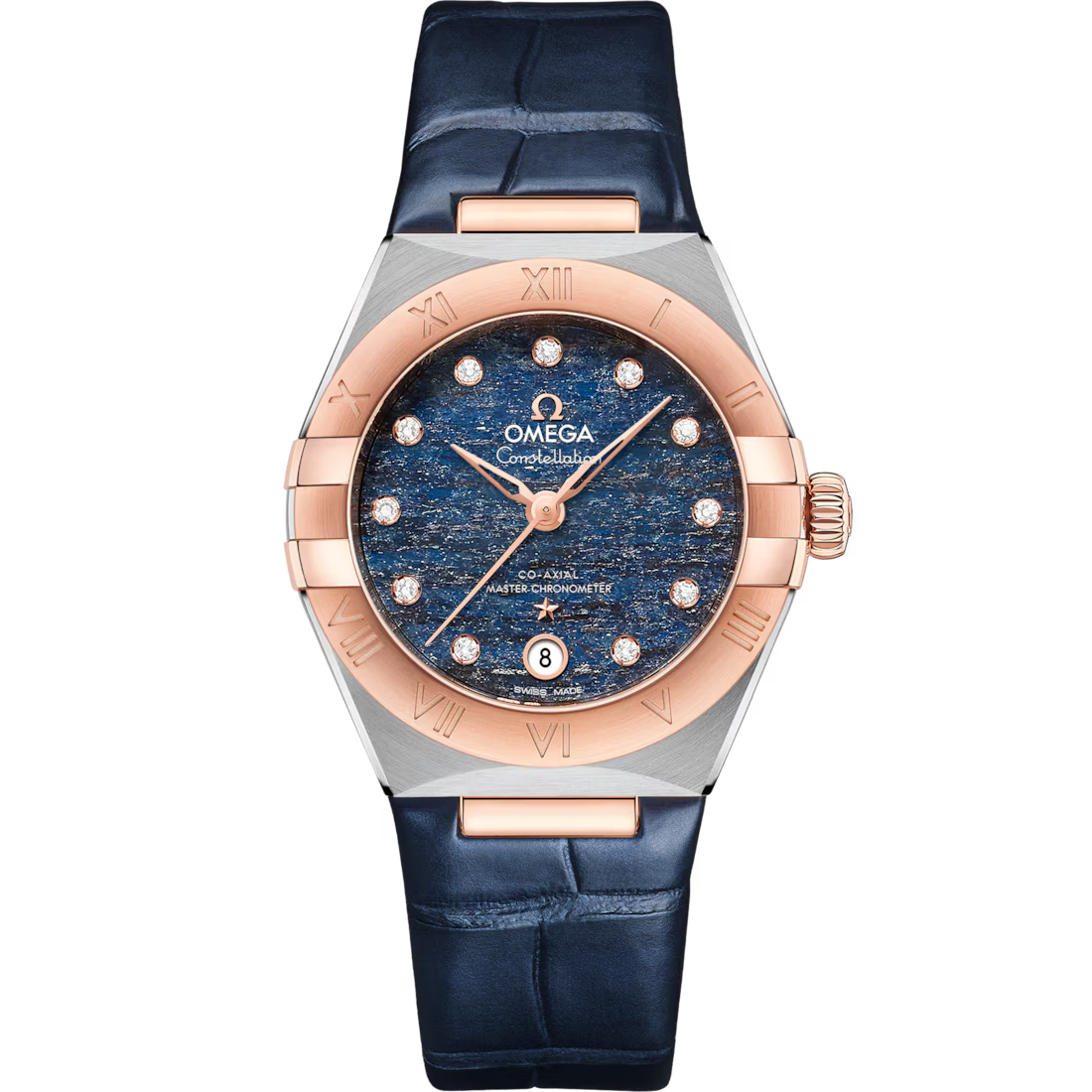 738768E2-D610-3B67-84CF-1718855EF7DC.avif Omega Constellation Ladies' Selection 29mm steel ‑ Sedna™ gold on leather strap 131.23.29.20.99.003 - Image 1