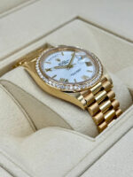 Rolex  Day-Date President 40mm Yellow Gold White Roman Dial Diamond Bezel - 228348rbr - Image 3