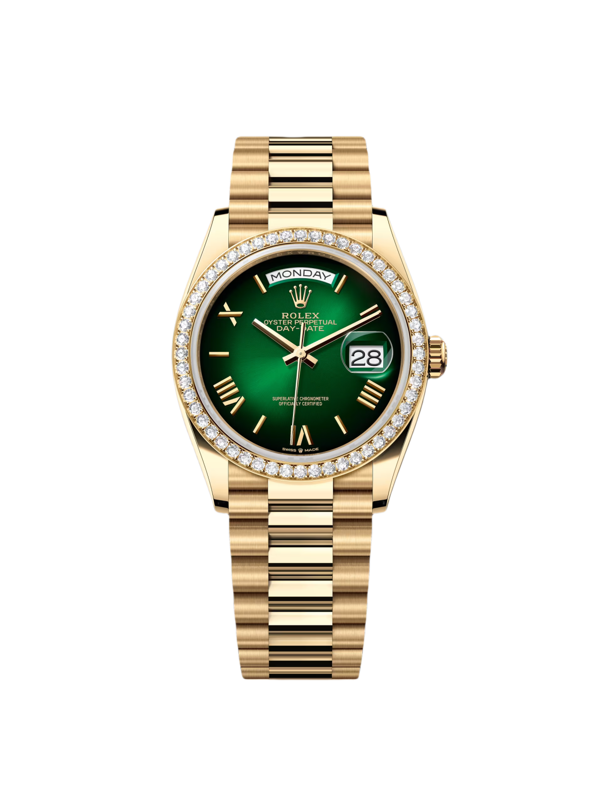 74437653-5BF2-DC24-04E1-DA7030F86D2B.png Rolex Day-Date 128348RBR-0068 Green ombré Roman Dial 36mm - Image 1