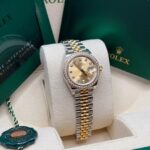 Rolex Lady-Datejust 28mm 279383RBR Champagne Diamond Dial Yellow Rolesor Oyster Bracelet - Image 4