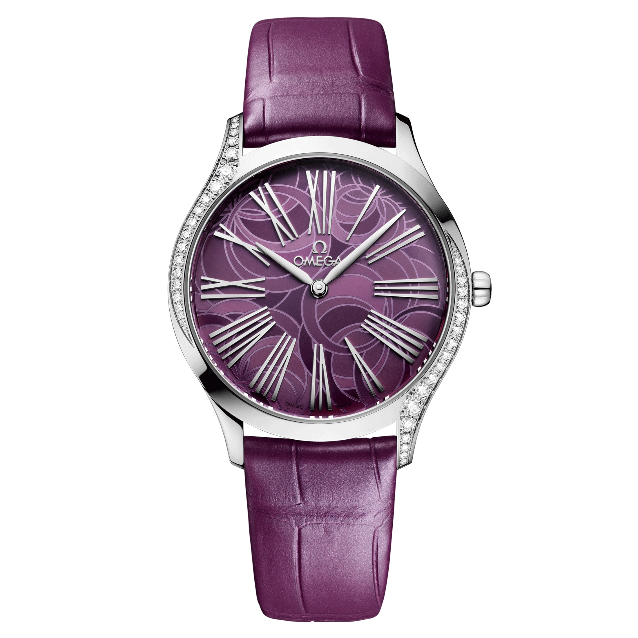 747C714C-9B5E-DD2B-B966-379C37CEB36B.png Omega De Ville Trésor quartz purple dial purple leather strap 36mm 428.18.36.60.10.003 - Image 1