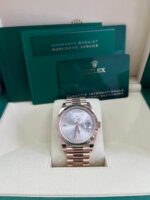 Rolex Day-Date President 40mm Everose Gold Sundust Diamond Baguette Dial - 228235 - Image 9